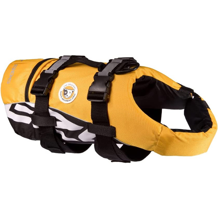 Рятувальний жилет ezydog DFD для собак - рятувальний жилет для собак-рятувальні жилети для собак-Регульований розмір з ручкою і відбивачами (М, Жовтий) М жовтий