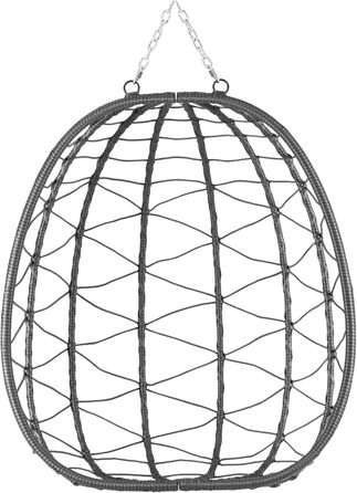 Підвісне крісло-гойдалка з каркасом Anthrazit (антрацит) для дому та саду. Комплект з подушкою та підстилкою. Ідеально для балкону, тераси, саду. Штучне волокно.