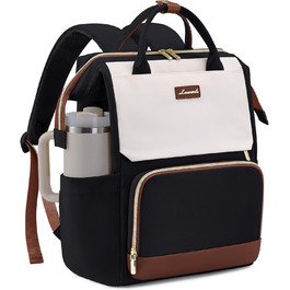 LOVEVOOK Рюкзак для жінок 15.6 дюймів, рюкзак для школи, підлітки, велика кишеня для пляшки, елегантний рюкзак для подорожей, сумка для навчання, універсальна шкільна сумка, водонепроникний рюкзак для роботи, подорожей, навчання, 15.6 дюймів, бежевий, чорний, коричневий