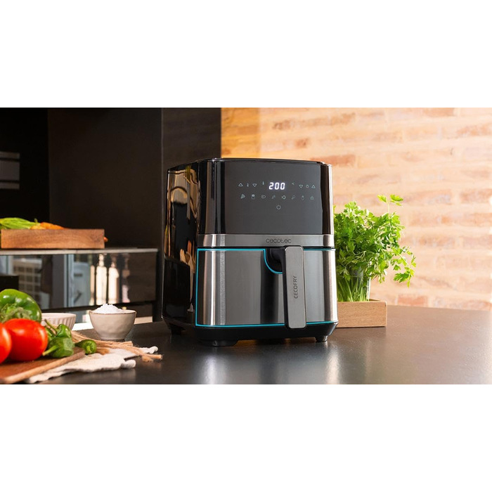 Фритюрниця без олії Cecotec Cecofry Full Pro 5500, 5.5 л, 1700 Вт, 8 режимів, PerfectCook, Touchpad, нержавіюча сталь