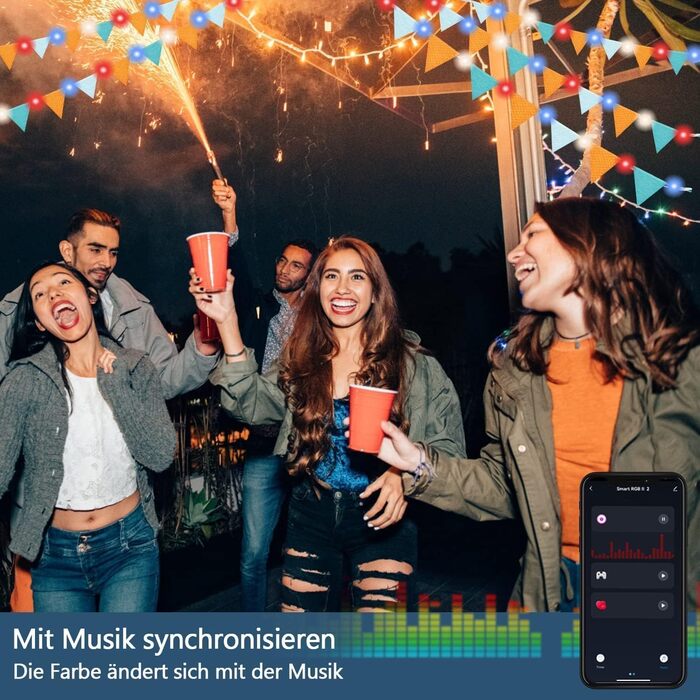DOTWAYAW Гірлянда світлодіодна святкова 40м 400 LED RGB, керування через додаток, для прикраси ялинки та інтер'єру