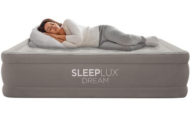 Надувний матрац SleepLux Dream Luxus подвійний з вбудованим насосом, 45.7 см, високий, для гостей, кемпінгу, дому