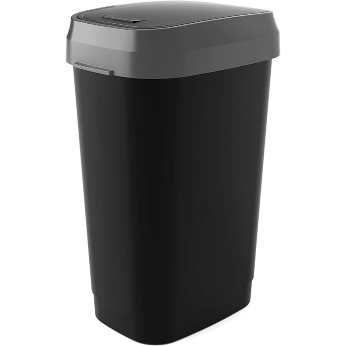 Пластиковий контейнер для сміття Curver (чорний / сірий, 50 літрів)