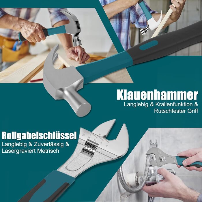 Набір інструментів Sundpey 257 предметів у кейсі: набір гайкових ключів, викруток, шестигранників, плоскогубців (синій)