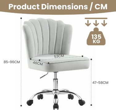 Крісло для офісу Fiximaster Homeoffice, крісло для робочого столу, обертове, регульоване по висоті, з м'якою оббивкою з велюру, золоті ніжки, для робочого кабінету, спальні, до 135 кг, зелений/світло-сірий