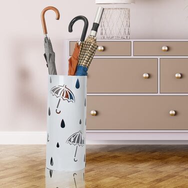 Підставка для парасоль під вхідну зону, вільно стояча, кругла металева, органайзер для парасоль, для дощовиків, тростинок, декору дому/офісу, вміщує 4-5 парасоль