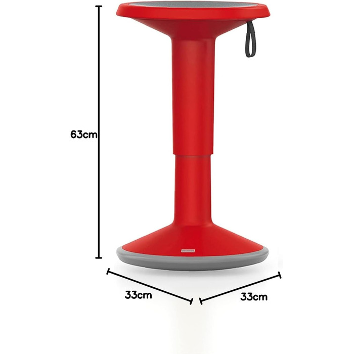 Багатофункціональний табурет Interstuhl UP-BL, ергономічний, регульований по висоті 46-65 см, крижано-блакитний (червоний)