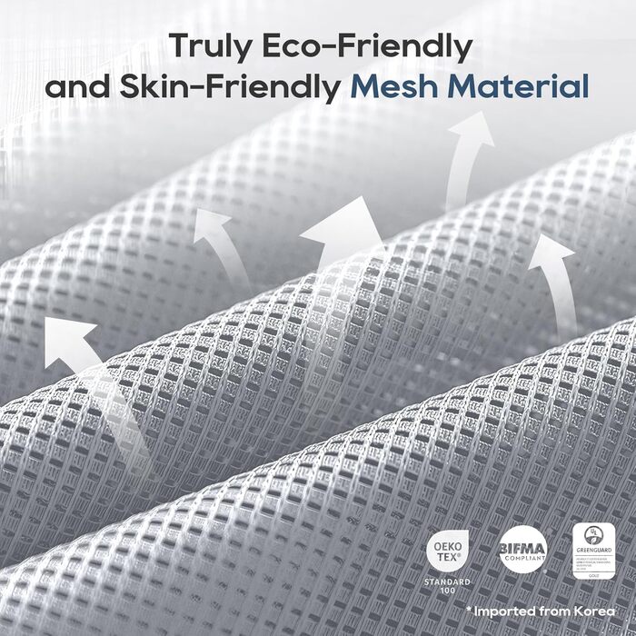 Ергономічне крісло для офісу з сітчастою спинкою та підніжкою, крісло для начальника з високою спинкою, комп'ютерне крісло з широкою підголівником та регульованими 3D-підлокітниками, регульована за допомогою важеля, блокуванням нахилу