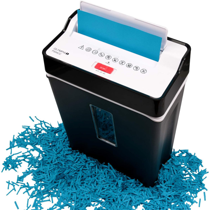 Шредер для документів Olympia PS 54 CC Profi Aktenvernichter – безпека P4, різений ніж, 8 аркушів, для офісу
