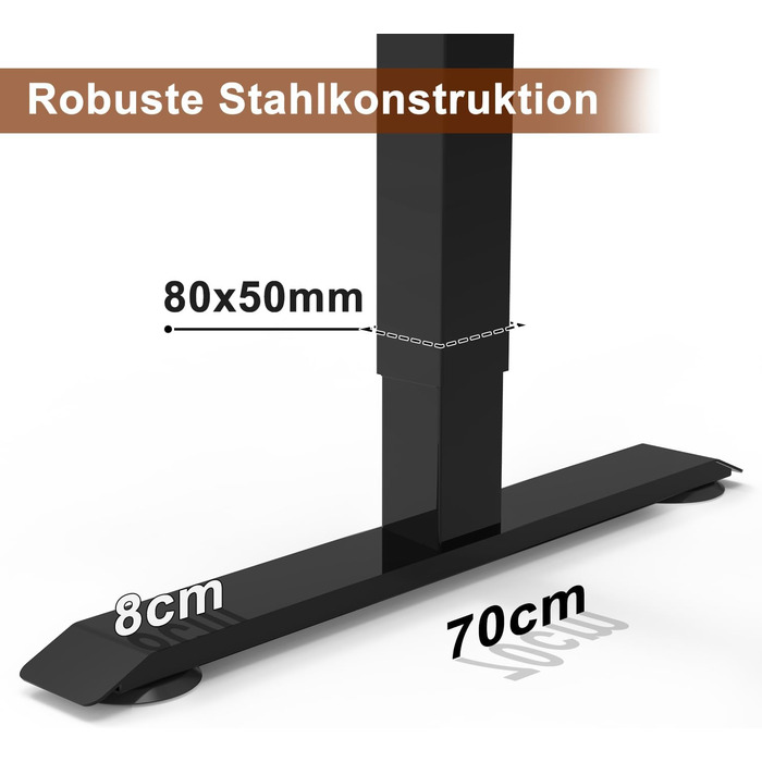Електричний стоячий стіл Devoko 180x80 см з USB-портом, 3 положення, таймер, блокування, рустикальний/вінтажний колір