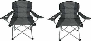 Набір з 2 комфортних рибальських крісел Крісло для кемпінгу Розкладне крісло Крісло для риболовлі Директорське крісло з підстаканником і сумкою, оббитим антрацитом