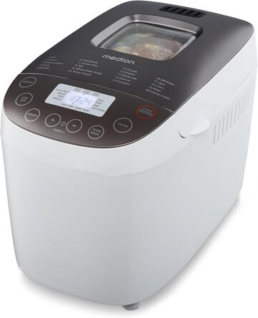 Хлібопекарня MEDION MD 12040: 20 програм, 1600г, 3 ступені пропікання, таймер