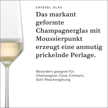 Набір для романтичного вечора Zwiesel Glas Date Night Pure (4 шт.): келихи для шампанського (297 мл) та червоного вина (540 мл), Tritan®-кришталь, Made in Germany