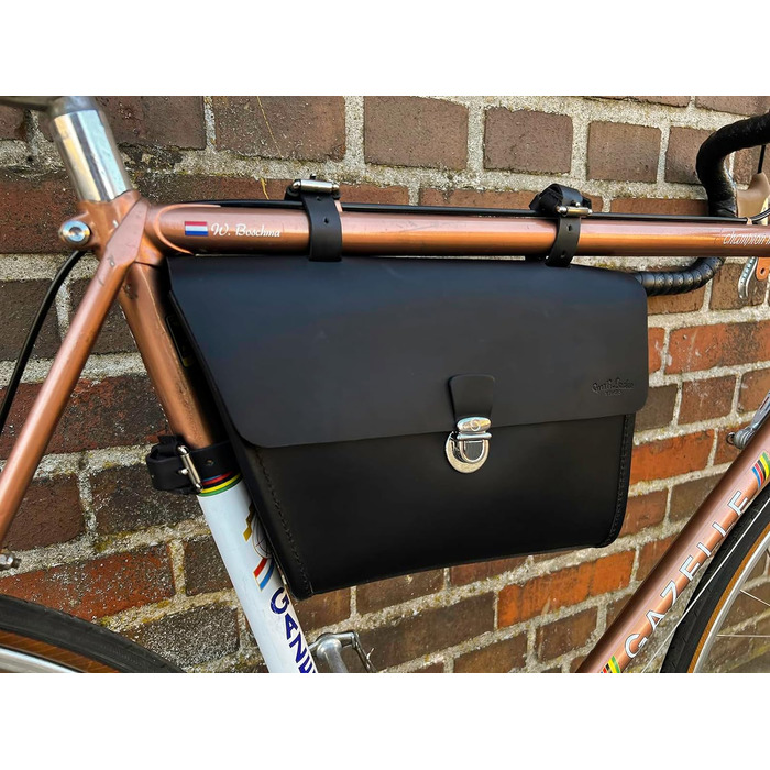 Сумка на каркасі Gusti шкіряна - JEF P. Жіноча та чоловіча шкіряна сумка Bicycle Pannier Black Leather розмір L