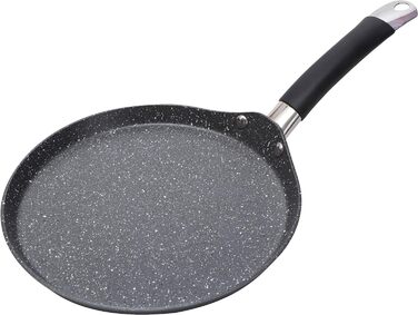 Чорна сковорода для млинців MasterPRO Home Edition, кована алюмінієва, сірого кольору, 45 х 24 х 5 см
