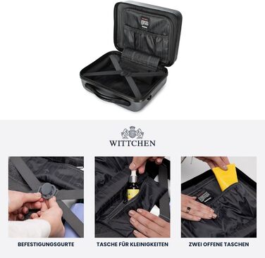 Валіза ручної поклажі WITTCHEN Globe Line сірого кольору з ABS-пластику та кодовим замком | 25 x 33 x 16,5 см | Підходить для Lufthansa, Eurowings, Ryanair, Condor, Discover Airlines