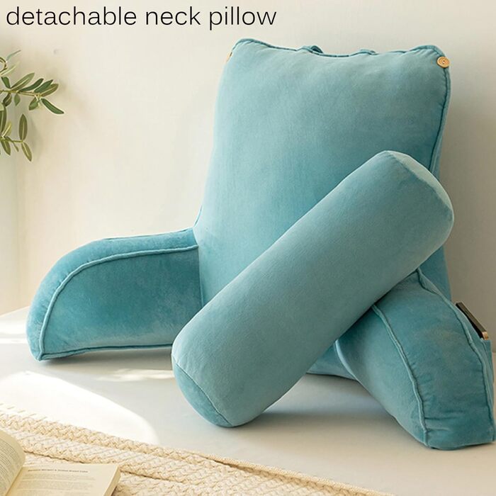 Зручне дихаюче крісло для читання з підтримкою спини, однотонне, знімний підголівник, можна прати, м'яке спижнє крісло (Сірий, 85 x 60 см)