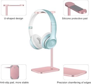 Підставка для навушників з алюмінію, рожеве золото, для настільного ПК
