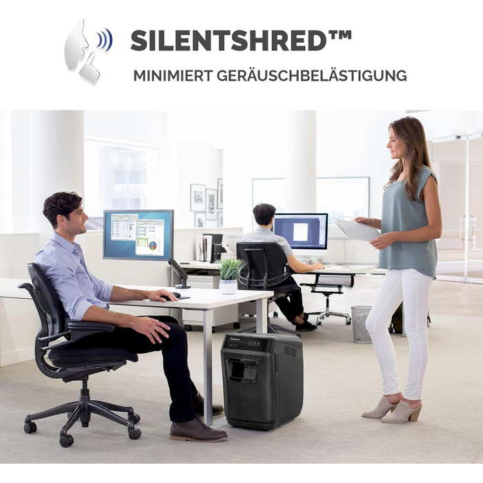 Fellowes Autofeed AutoMax 90M: Шредер для паперу з автоподачею, P4, 90 аркушів/хв, 17 л, тихий, для офісу