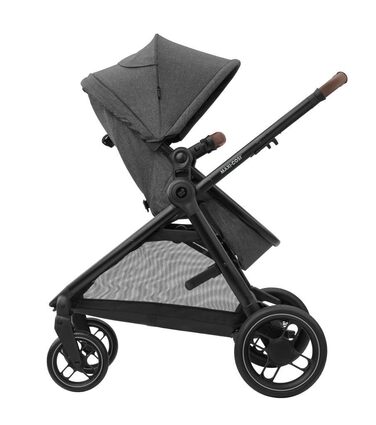 Дитяча коляска 3 в 1 Maxi-Cosi Zelia S Trio, сіра, 0-4 роки, до 22 кг, компактна, складна, з автокріслом CabrioFix i-Size, комплект з аксесуарами та пеленальною сумкою