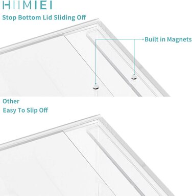 Коробка для косметичних серветок HIIMIEI, коробка для акрилових серветок 25,0 13,0 9,0 см / Коробка для серветок з магнітною кришкою для їдальні, ванної, спальні, автомобіля, офісу (прозора, 14 14 14 см)