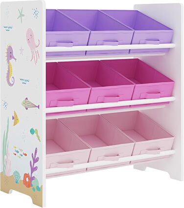 Регулятор для дитячої кімнати en.casa Boiro з 9 коробками для іграшок, 60 x 62 x 30 см, дизайн 