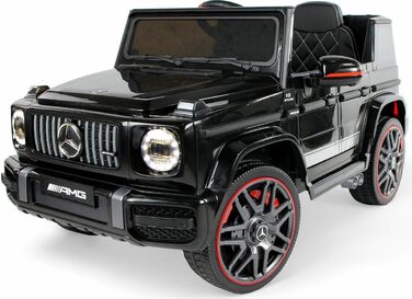 Дитячий електромобіль Mercedes G63 AMG 4x4, 180 Вт, шкіряне сидіння, 4 амортизатори, EVA-колеса, 12V 9Ah, пульт ДК, чорний