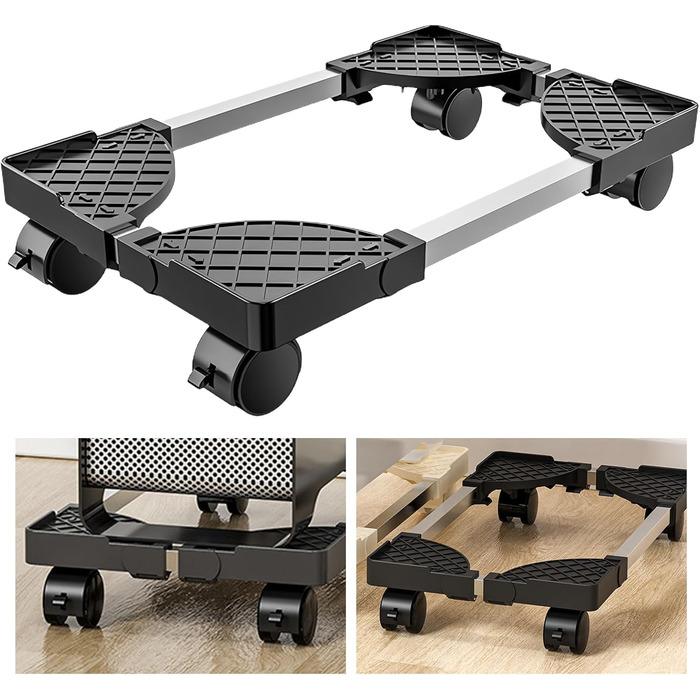 Підставка для комп'ютера SPORWAY: універсальна, на коліщатках, для під стола, білий/чорний