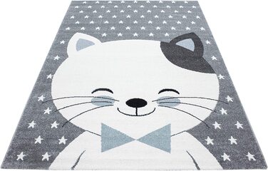 Дитячий килимок Cat Design Pink - килимок з коротким ворсом Дитяча кімната для дівчаток і хлопчиків Easy Care Soft - Ігровий килимок, який можна прати Дитячий килимок Ігровий килимок Дитяча кімната (200 х 290 см, синій)