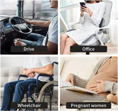 Ортопедична подушка для сидіння зі спинкою: підтримка боків та комфорт. Підходить для офісного крісла та авто. Ергономічна, для офісу, машини, для полегшення болю в куприку, стійка для спини.