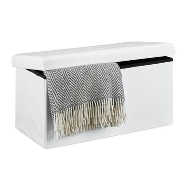 Relaxdays Складана лавка з льону