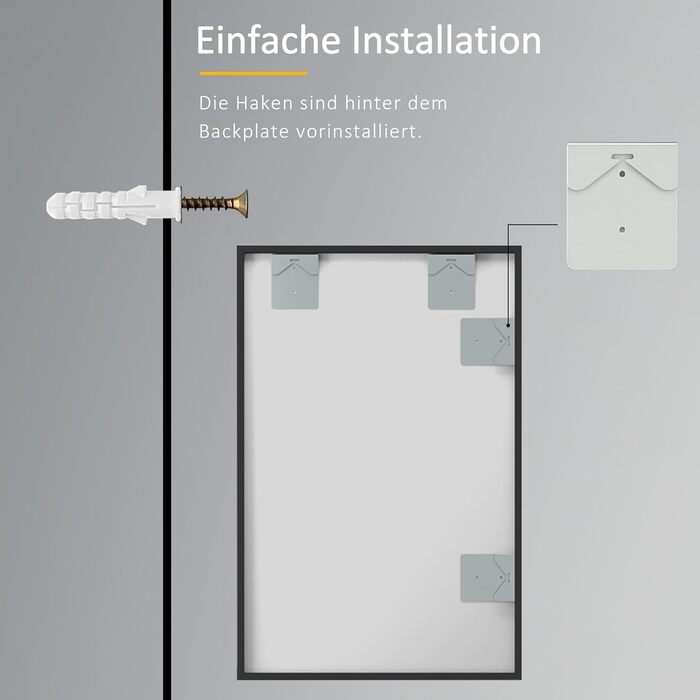 Дзеркало настінне/підлогове Spiegel 40x160 см з рамою, повноекранне, для спальні, вітальні, ванної кімнати, прямокутне, алюмінієва рама (чорний)