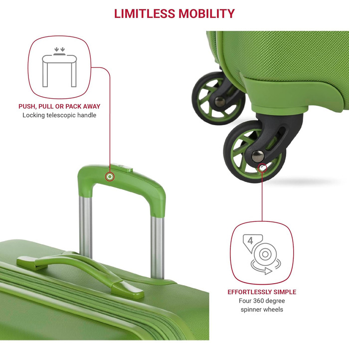 Набір валіз SwissGear 7366 Hardside з спінерами, розширювані, 3 шт. (19/23/27), зелені