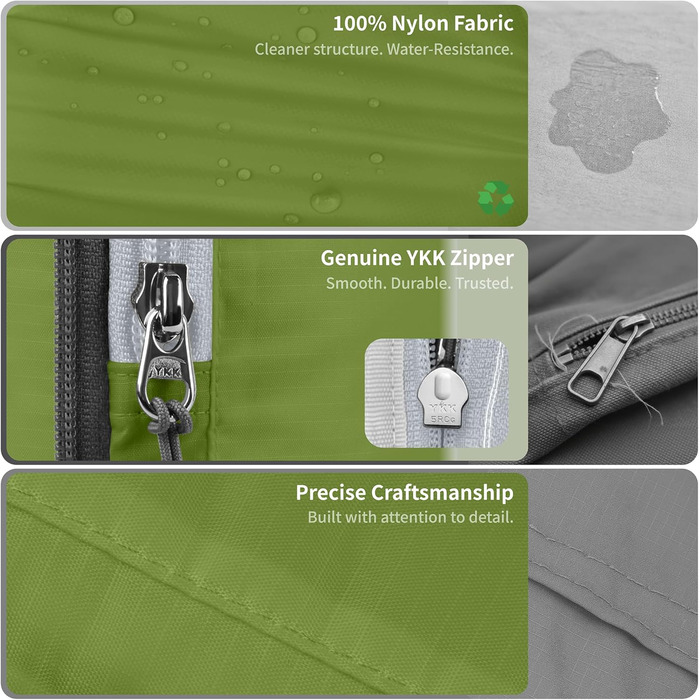 Набір компресійних органайзерів для одягу Cipway для подорожей, ультралегкі пакувальні куби для валізи та рюкзака, 6 шт, зелений