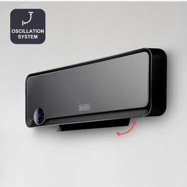 Конвектор BLACK+DECKER BXCSH1800E, 1800 Вт, чорний, з можливістю кріплення на стіні