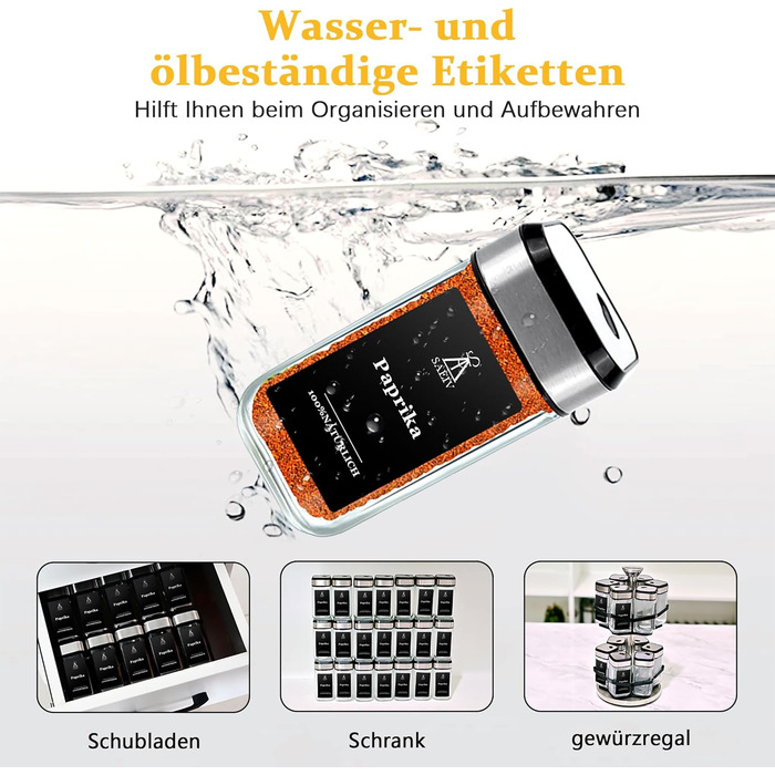 Набір для спецій XJ069: кутові контейнери з кришками та мітками | Кухове зберігання