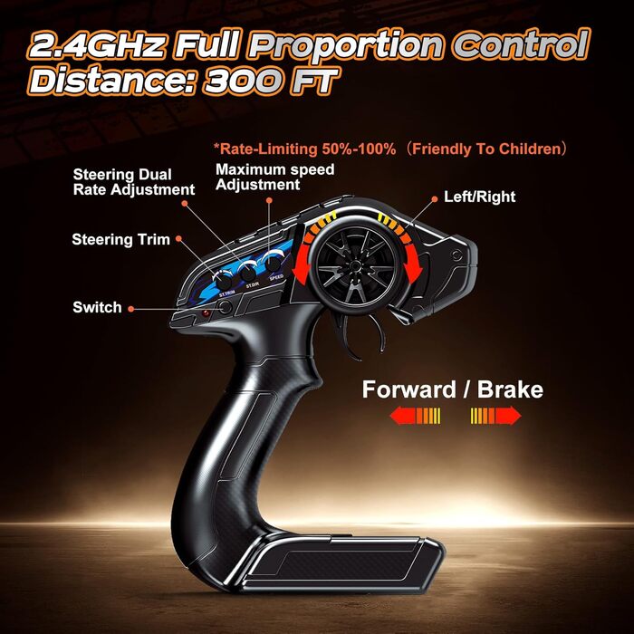 Радіокерований автомобіль 1/14 Brushless 70 км/год, 4WD, амортизатори, 2x LiPo акумулятори, фіолетовий - для дорослих