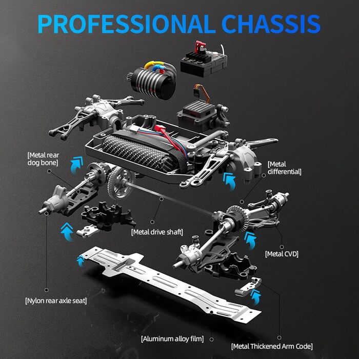 Радіокерований позашляховик YONCHER 18101 4WD, 40 км/год, 2 акумулятори, час роботи 70+ хв, для дорослих та дітей, масштаб 1:18