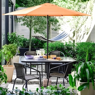 Комплект садових меблів Zolta, метал, сірий, 7 предметів