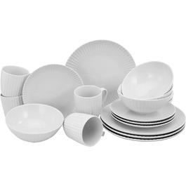 Серія ALLEGRA - Кольори, Набір посуду, (16 предметів, Комбо, білий), 22233