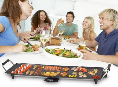 Електрогриль BEPER 90.871 з кришкою зі скла, антипригарна поверхня, нержавіюча сталь, чорний (1800 Вт)