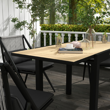 Зовнішній стіл для саду, стійкий до погодних умов, розміри 162 x 80 x 75 см, жовтий