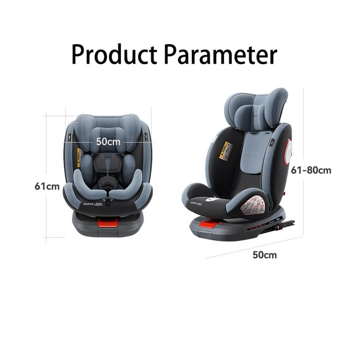 Автокрісло дитяче Magic ZC 360° з регулюванням висоти та нахилу, чорне (без підніжки)