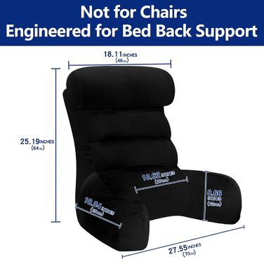 Підлогове крісло-мішок Tinuniyaa з підлокітниками, велике, для читання, роботи, перегляду телевізора, ігор та відпочинку. Максимальна висота користувача 163 см, вага 3.5 кг (Чорний, Стандартний)
