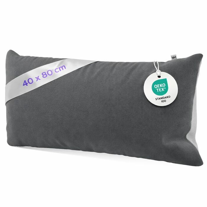 Комплект постільної білизни Wolkenfeld 135x200 см - сірий (світло-сірий/темно-сірий), м'який, без прасування, сертифікат ÖKO-TEX, мікрофібра (1x 135x200 + 1x 80x80)