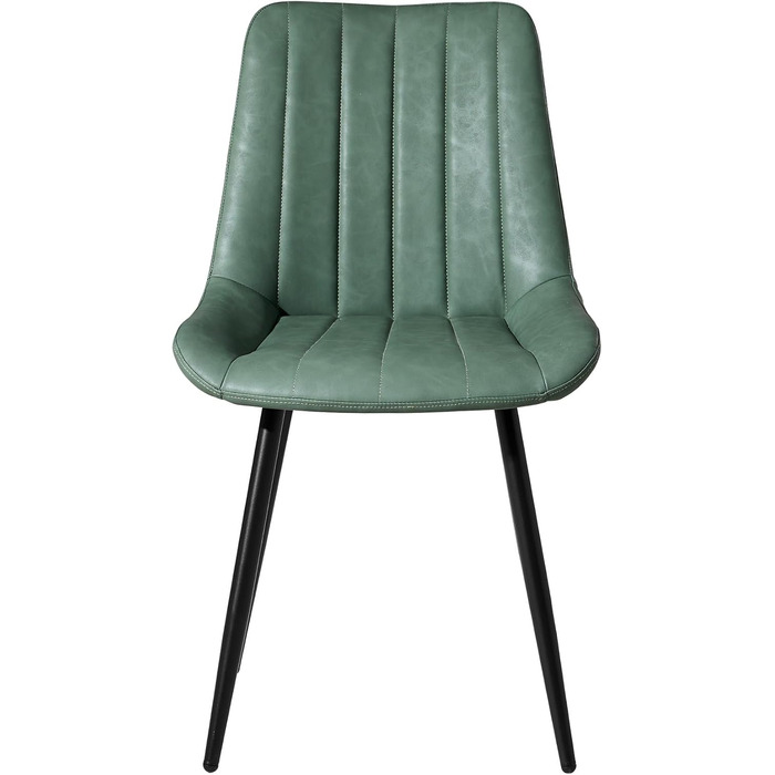Набір обідніх стільців CLIPOP (4 шт), штучна шкіра, зелений, для кухні та вітальні
