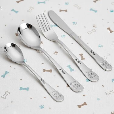 Дитячий столовий прилад Kinderbesteck з гравіюванням імені (собака)