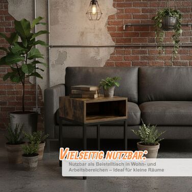 Приліжкова тумбочка Relaxdays Industrial з поличкою та ящиком