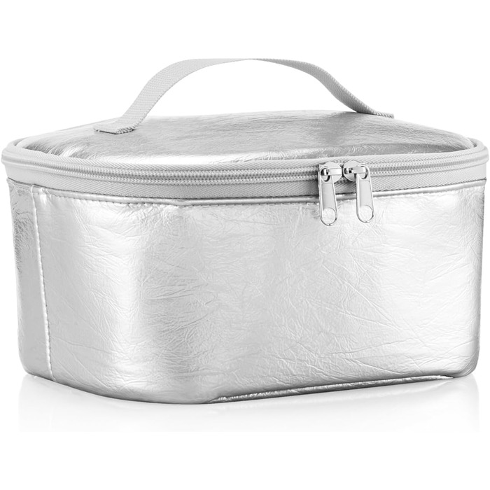 Сумка-холодильник Reisenthel Pocket Dot (S) Silver Crackle для обіду, еко-матеріал PET