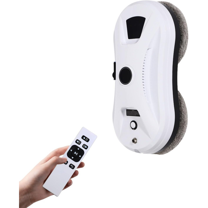 Робот для миття вікон електричний, автоматичний, з пультом керування та 10 серветками, для миття склопакетів у рамах, білий